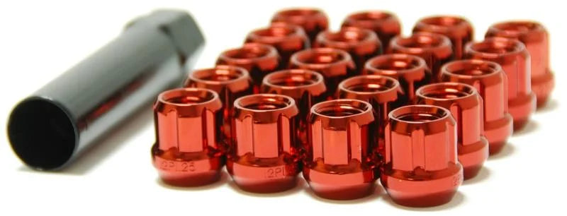 Wheel Mate Muteki Open End Lug Nuts - Red 12x1.25 - Side View