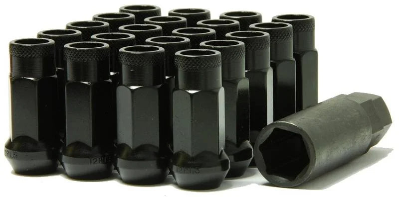 Wheel Mate Muteki SR48 Open End Lug Nuts - Black 12x1.50 48mm - Side View