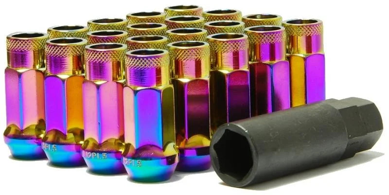 Wheel Mate Muteki SR48 Open End Lug Nuts - Neon 12x1.25 48mm - Side View