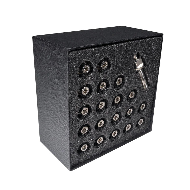 Wheel Mate Titanium Wheel Stud Conversion (Raw Ti) - M14x1.25 to M14x1.5 - 74mm - 60deg Lug Nut - Back View