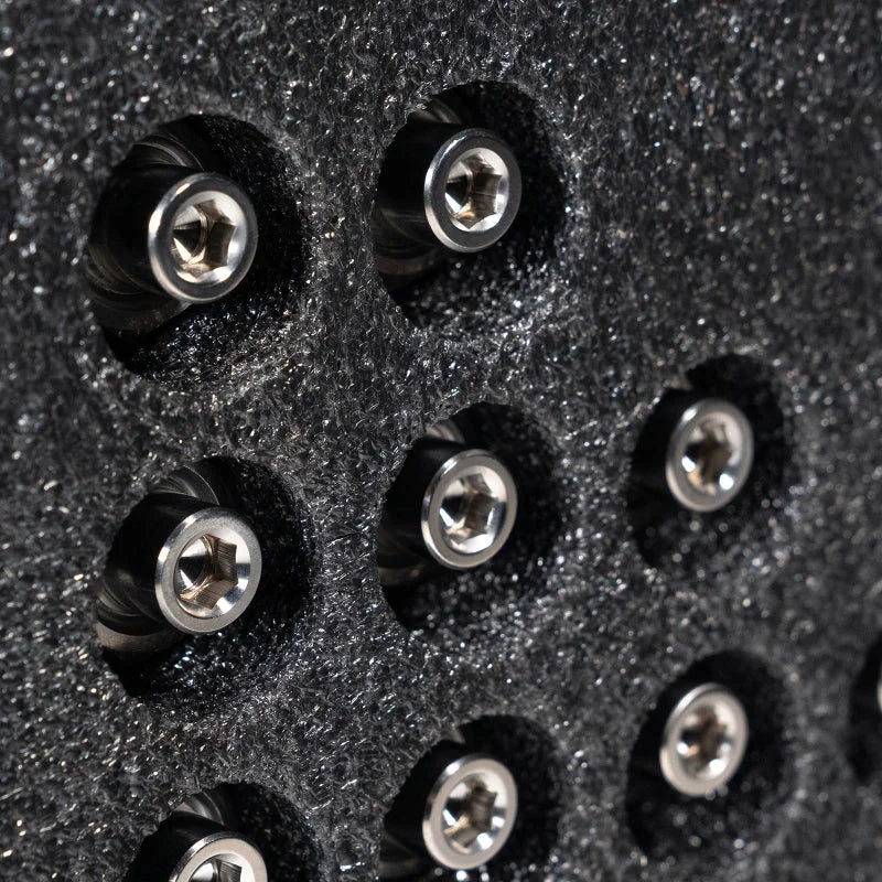 Wheel Mate Titanium Wheel Stud Conversion (Raw Ti) - M14x1.25 to M14x1.5 - 74mm - 60deg Lug Nut - Installation View