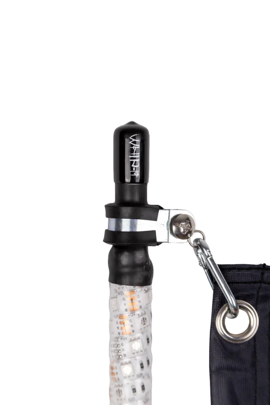 Whip It 3Ft Blk Bt Rgb Chase Light Rod - Side View