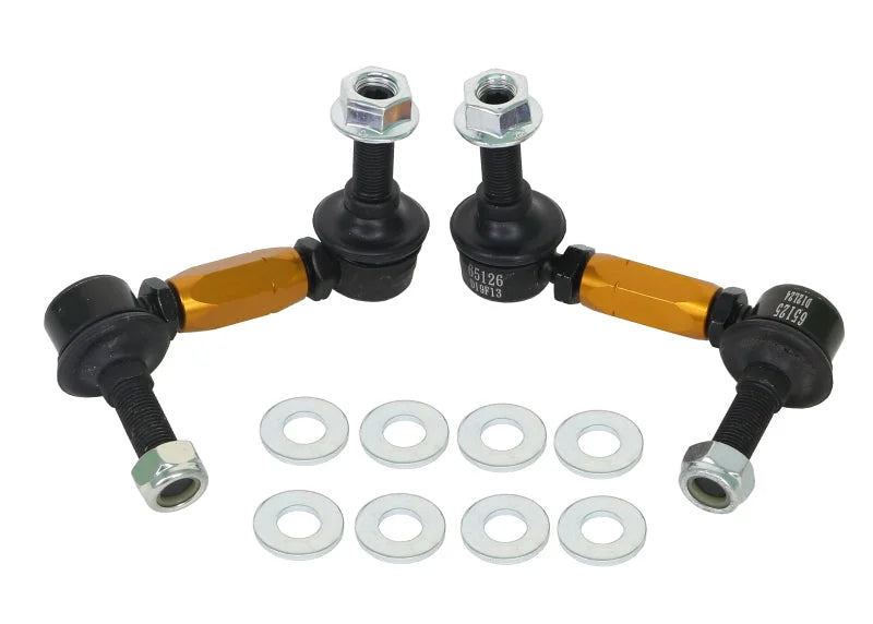 Whiteline 03+ Nissan 350z Z33 / 07-08 Infiniti G35 (Exc AWD) Fr Swaybar-Link Assy HD Adj Steel Ball - Side View