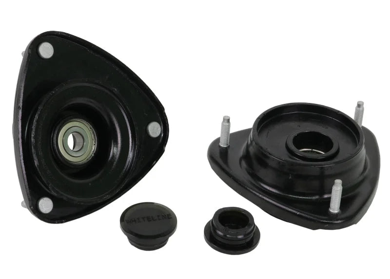 Whiteline 04-07 Subaru WRX/STi / 98-02 Subaru Forester Front Upper Strut Mounts - Offset Assembly - Side View
