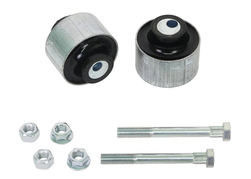 Whiteline 05-12 / 16-18 BMW 120i Front Caster Adj Kit-Radius Arm Bushing - Back View