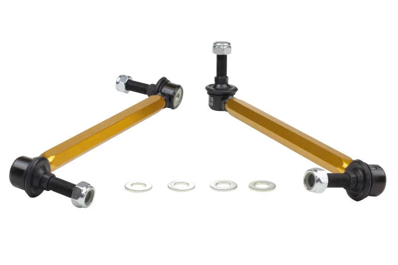 Whiteline 05+ Mustang Coupe 8cyl (Inc Shelby GT/ GT500) Front Swaybar Link Kit H/Duty Adj Steel Ball - Installation View