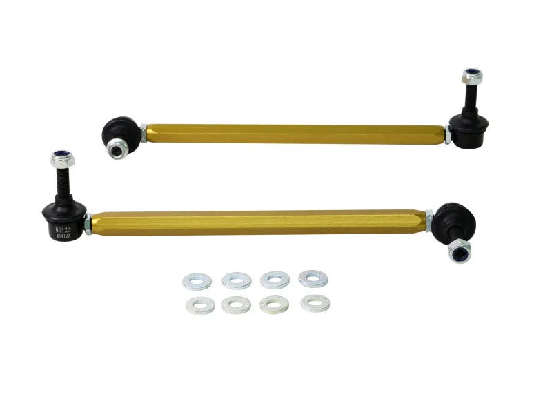 Whiteline 06/05+ Ford Focus LS / 05/09+ Mazda 3 BK Front Swaybar Link Kit H/Duty Adj Steel Ball - Side View