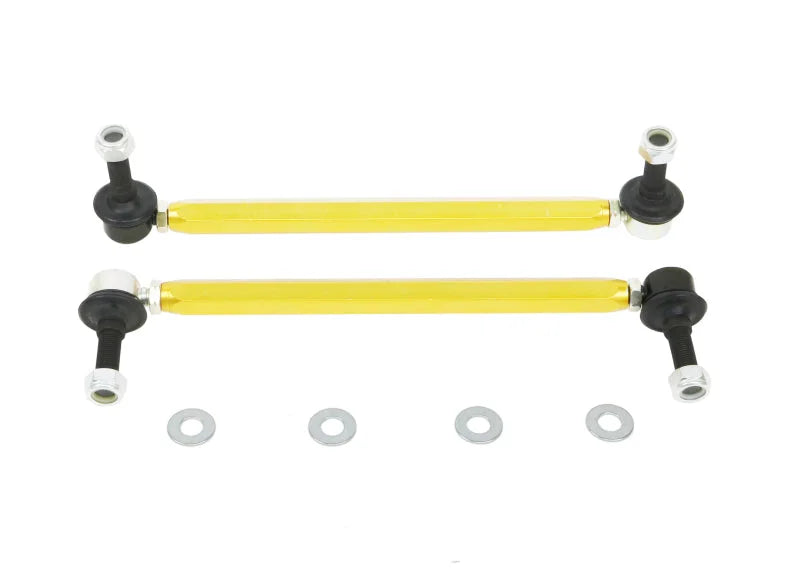 Whiteline 18-19 Kia Stinger Front Sway Bar Link Assembly Heavy Duty Adjustable Steel Ball - Back View