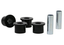 Load image into Gallery viewer, Whiteline Plus 86-11/05 Toyota Frontier / 2/97-11/05 XTerra Rear Spring - Eye Front Bushing - Installation View
