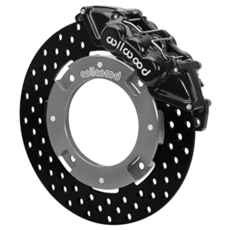 Wilwood 17-21 Can-Am X3RS Black 6-Piston Front Kit 11.25in - Drilled Rotors - Side View