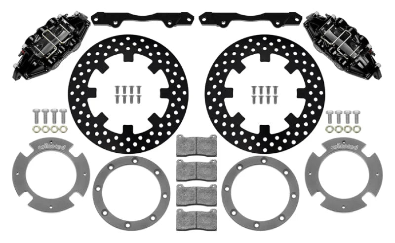 Wilwood 17-21 Can-Am X3RS Black 6-Piston Rear Kit 11.25in - Drilled Rotors - Side View