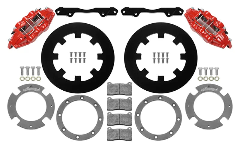 Wilwood 17-21 Can-Am X3RS Red 6-Piston Rear Kit 11.25in - Undrilled Rotors - Side View