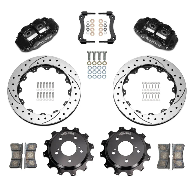 Wilwood 89-02 Nissan Skyline Superlite 4R Rear BBK w/ 13.50in Diameter D/S Rotor - Black