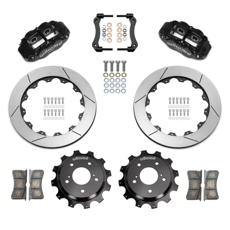 Wilwood 89-02 Nissan Skyline Superlite 4R Rear BBK w/ 13.50in Diameter Slotted Rotor - Black