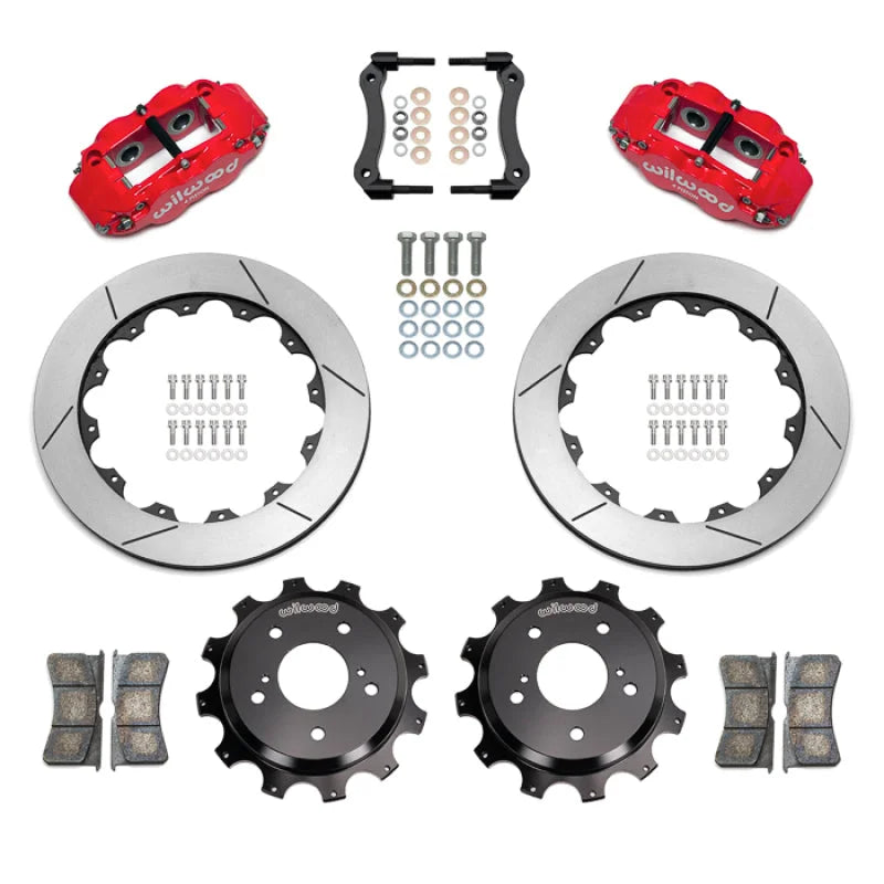 Wilwood 89-02 Nissan Skyline Superlite 4R Rear BBK w/ 13.50in Diameter Slotted Rotor - Red