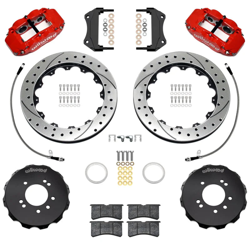 Wilwood 95-98 Nissan Skyline Superlite 6R Front BBK w/ 12.88in D/S Rotors & Flexlines - Red