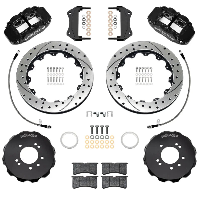 Wilwood 99-02 Nissan Skyline Superlite 6R Front BBK w/ 12.88in D/S Rotors & Flexlines - Black