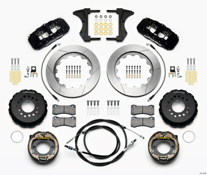 Wilwood AERO4 Rear Kit 14.00 w/ BMR Suspn. w/Lines fits 2005-2014 Ford Mustang