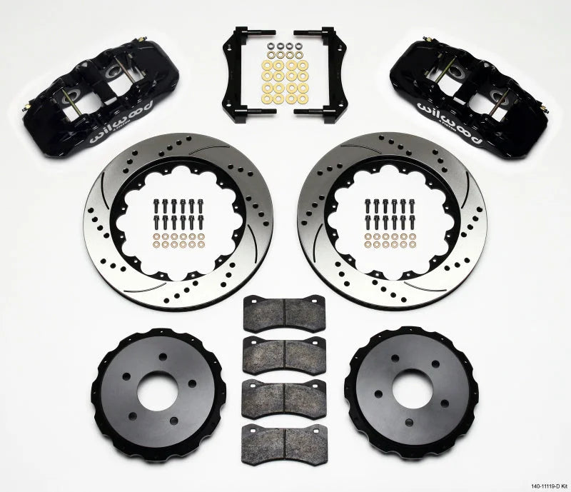 Wilwood AERO4 Rear Kit 14.00in Drilled fits 2004-2008 Cadillac XLR / 2008 2009 Cadillac XLR PLATINUM / 2006-2009 Cadillac ...