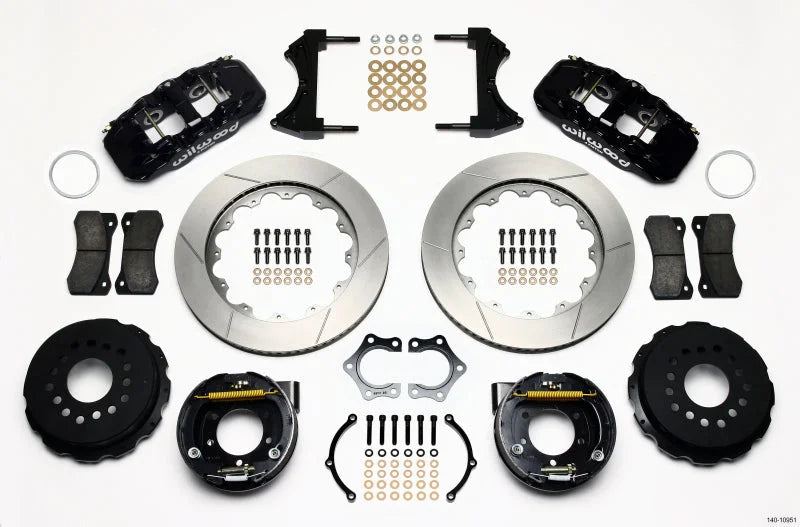 Wilwood AERO4 Rear P-Brake Kit 14.00in 2.36in Off w/Snap Ring Bearing fits Mopar / Dana
