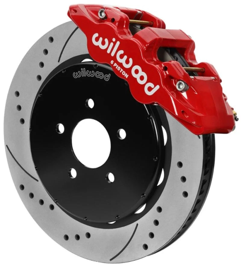 Wilwood AERO6 Front Brake Kit 14.00 Drilled & Slotted Red w/Lines fits 1994-2004 Ford Mustang Cobra