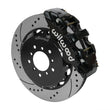 Load image into Gallery viewer, Wilwood AERO6 Front Hat Kit 14.00 Drilled Black w/Lines fits 2000-2006 BMW M3 E46