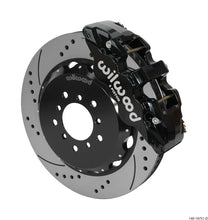 Load image into Gallery viewer, Wilwood AERO6 Front Hat Kit 14.00 Drilled Black w/Lines fits 2000-2006 BMW M3 E46