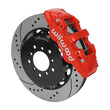 Load image into Gallery viewer, Wilwood AERO6 Front Hat Kit 14.00 Drilled Red w/Lines fits 2000-2006 BMW M3 E46