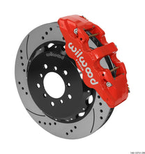 Load image into Gallery viewer, Wilwood AERO6 Front Hat Kit 14.00 Drilled Red w/Lines fits 2000-2006 BMW M3 E46