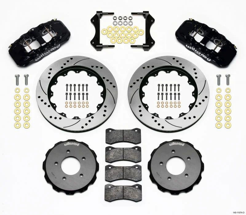 Wilwood AERO6 Front Hat Kit 14.00 Drilled fits 2000 BMW 323CI / 1999-2000 BMW 323I / 2001-2006 BMW 325CI / 2001-2005 BMW 3...