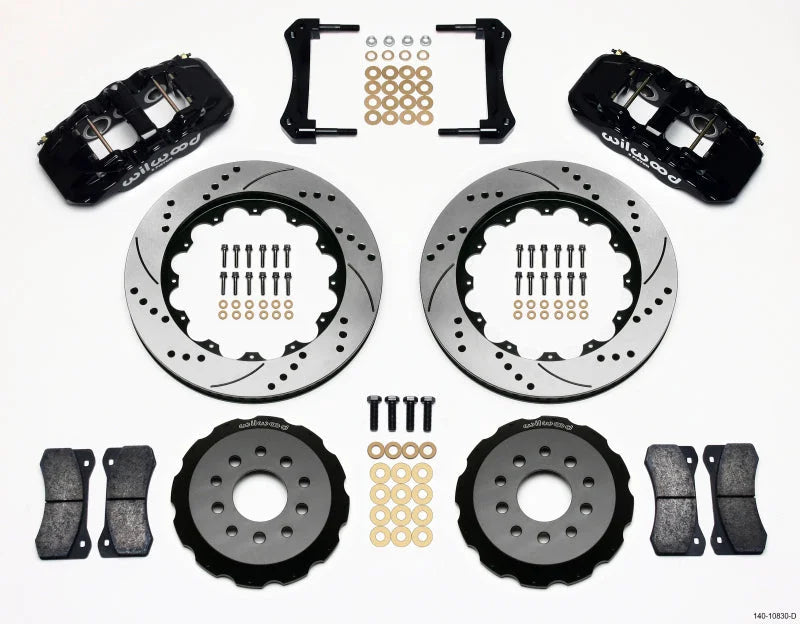 Wilwood AERO6 Front Hat Kit 14.00 Drilled fits 2005-2014 Ford Mustang