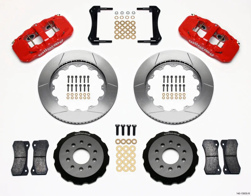 Wilwood AERO6 Front Hat Kit 14.00 Red fits 2005-2014 Ford Mustang