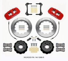 Load image into Gallery viewer, Wilwood AERO6 Front Hat Kit 14.00 Red w/Lines fits 2016-2017 Ford Mustang ECOBOOST / 2015-2017 Ford Mustang GT