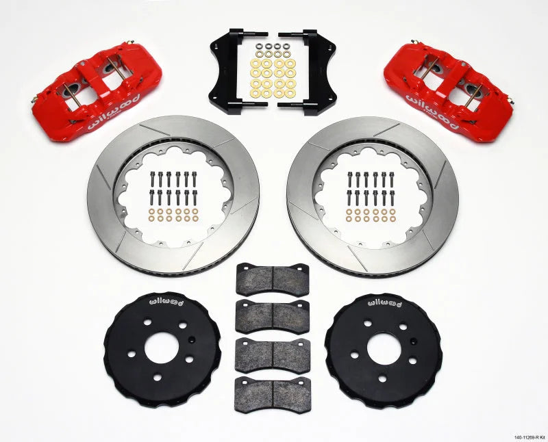 Wilwood AERO6 Front Hat Kit 14.25 Red fits 2010-2015 Chevrolet Camaro LS / 2014-2015 Chevrolet Camaro Z/28 / 2012-2015 Che...