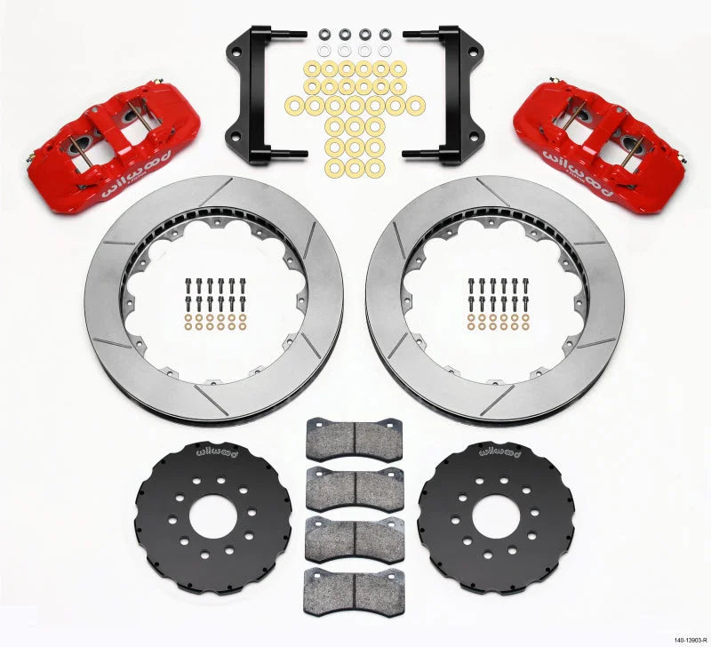 Wilwood AERO6 Front Hat Kit 15.00 Red fits 1997-2013 Chevrolet Corvette / 2004-2008 Cadillac XLR / 2008 2009 Cadillac XLR ...