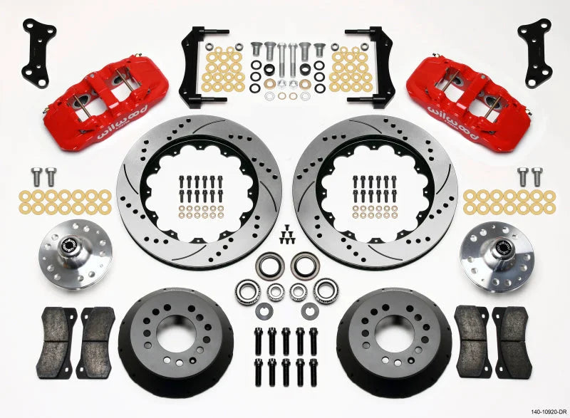 Wilwood AERO6 Front Hub Kit 14.00 Drilled Red fits 1973-1974 Buick Apollo / 1965-1967 Buick Gran SPORT / 1971 Buick Rivier...