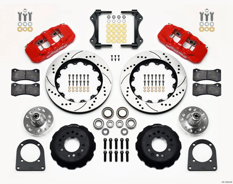 Wilwood AERO6 Front Hub Kit 14.00in Drill Red TCI-IFS fits 1971-1978 Ford Pinto