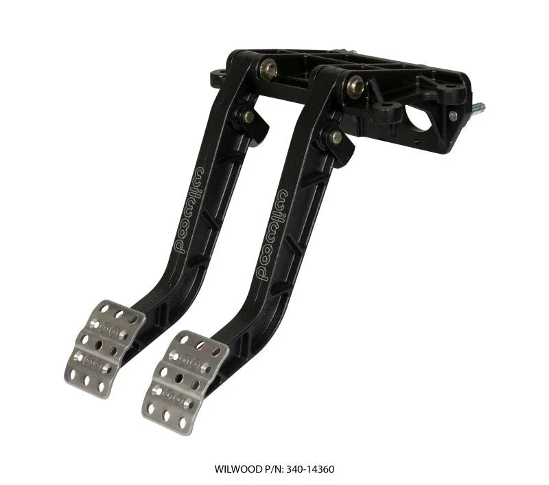 Wilwood Adjustable-Tandem Dual Pedal - Brake / Clutch - Fwd. Swing Mount - 6.25:1 - Black E-Coat - Side View