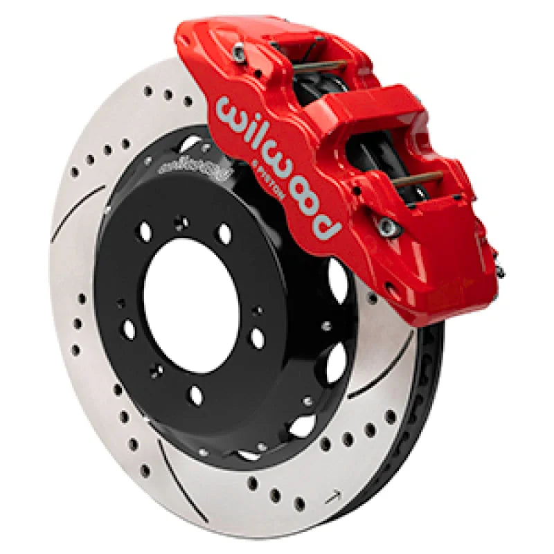 Wilwood Aero6 Front Brake Kit Drill/Slot 14.00in Rotor W/Lines - Red fits 1999-2012 Porsche 911 (996/997)