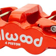 Load image into Gallery viewer, Wilwood Caliper - Aero4-DS Forged Four-Piston Caliper Black 1.38in Piston 1.10in Rotor - Red