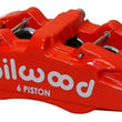 Load image into Gallery viewer, Wilwood Caliper-Forged Dynapro 6 5.25in Mount-Red-L/H 1.62/1.38in/1.38in Pistons 1.10in Disc