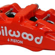 Load image into Gallery viewer, Wilwood Caliper-Forged Dynapro 6 5.25in Mount-Red-R/H 1.62/1.38in/1.38in Pistons .38in Disc