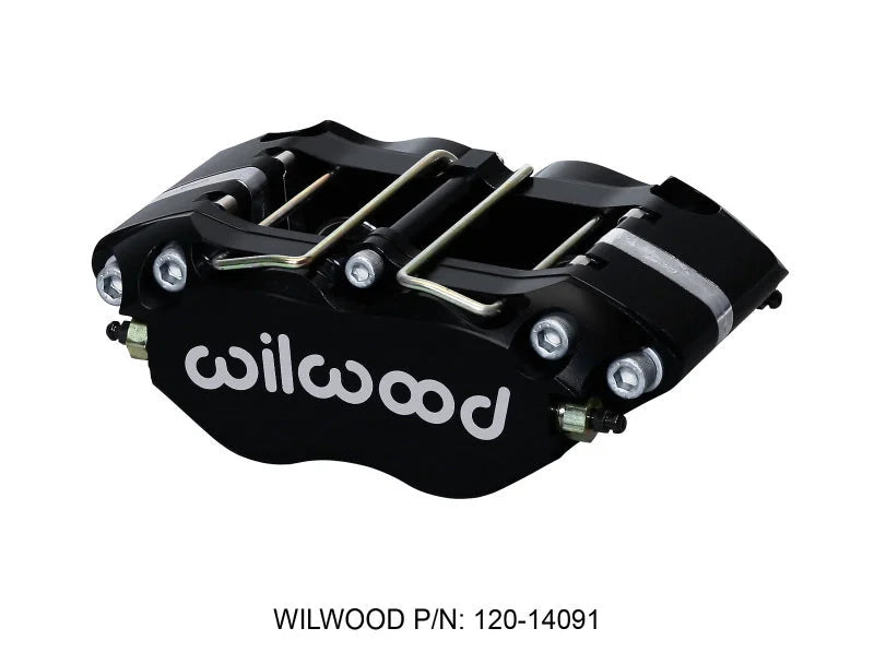 Wilwood Caliper-GN6R-L/H-Black Ano (.80 Thk Pad) 1.75/1.38/1.38in Pistons 1.38in Disc - Side View