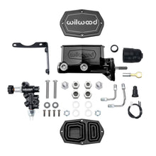 Load image into Gallery viewer, Wilwood Compact Tandem M/C Aluminum 1.00in Bore w/ Bracket/Valve/Push - Black E-coat fits Mopar