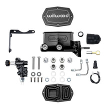 Load image into Gallery viewer, Wilwood Compact Tandem M/C Kit w/ P-Valve &amp; Pushrod 1in Bore - Black fits Mopar