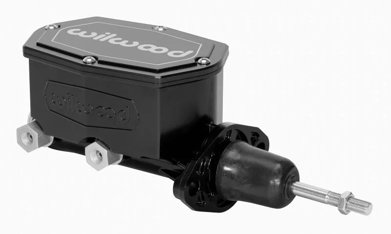 Wilwood Compact Tandem Master Cylinder - 15/16in Bore - w/Pushrod (Black) - Main Product View