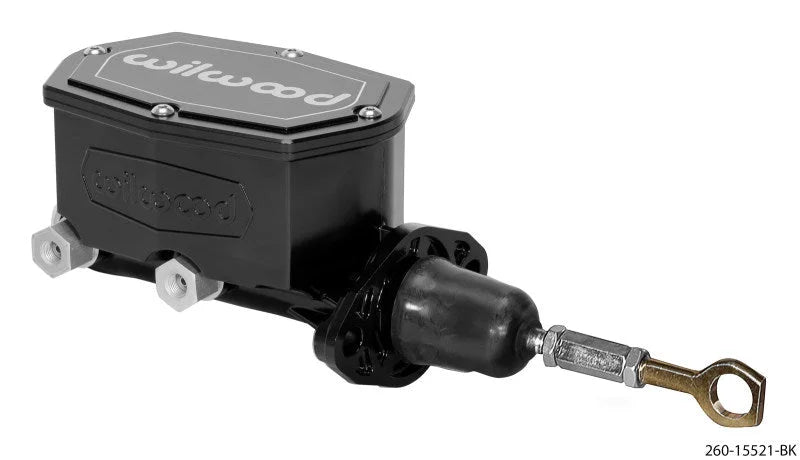 Wilwood Compact Tandem Master Cylinder - 15/16in Bore - w/Pushrod (Black) fits Ford Mustang