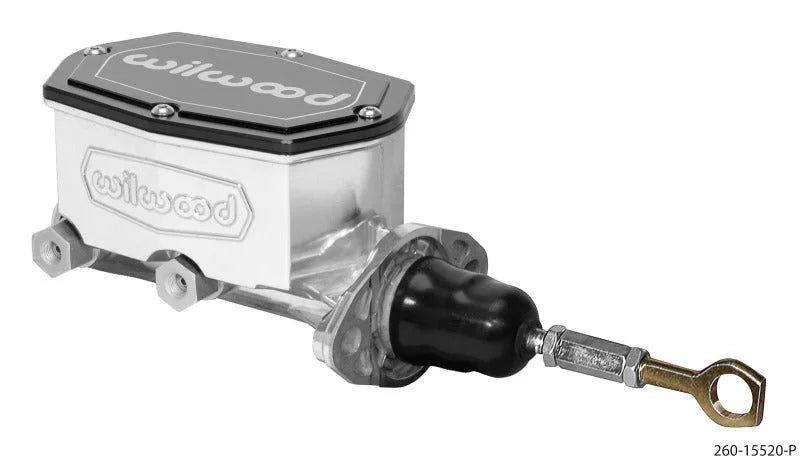 Wilwood Compact Tandem Master Cylinder - 7/8in Bore - w/Pushrod (Ball Burnished) fits Mustang