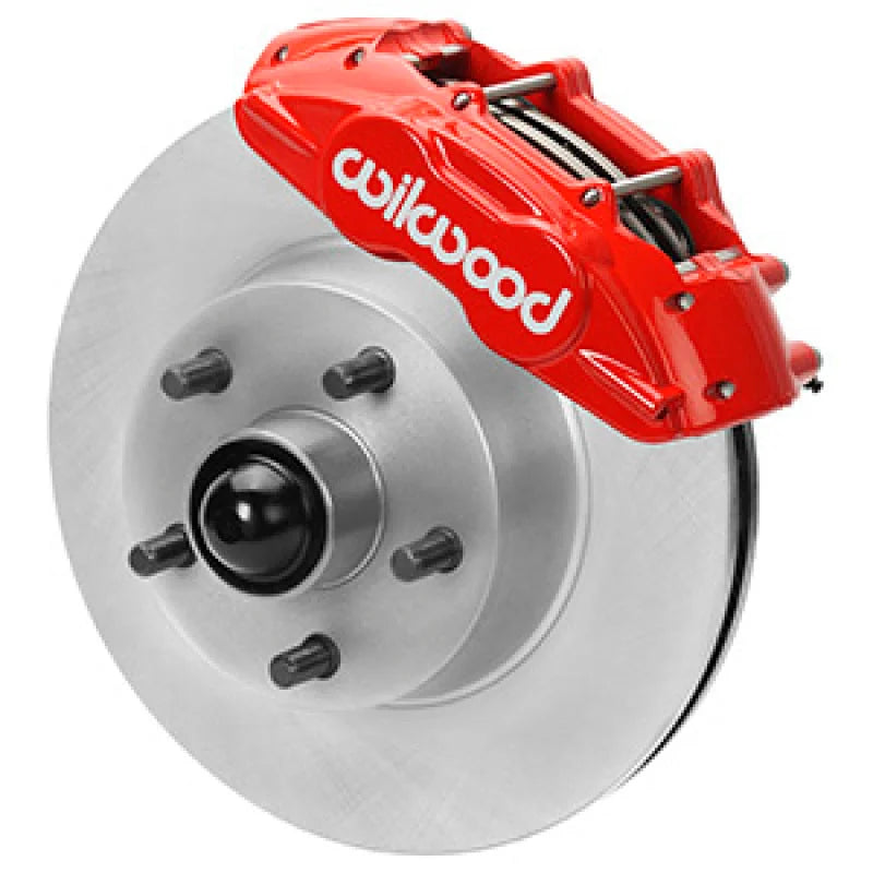 Wilwood D11 11.29 in. Vtd. Brake Kit w/ Flex Lines (Red) fits 1965-1967 Ford Mustang