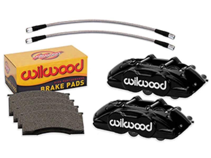 Wilwood D11 Calipers w/ Pads & Lines - Black fits 1965-1967 Ford Mustang